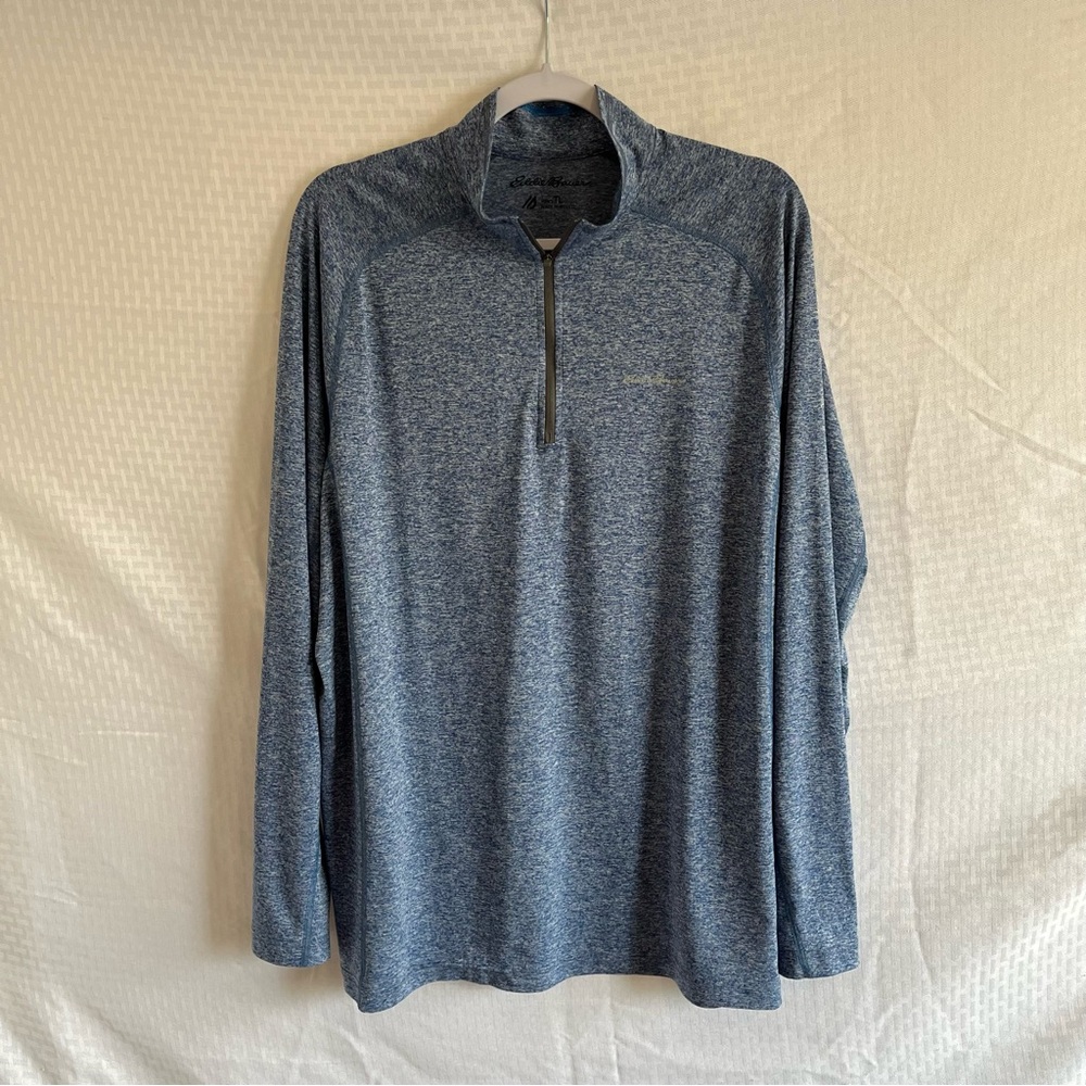 Eddie Bauer Resolution 1/4 Zip Long Sleeve Lightweight Shirt Blue Size TL